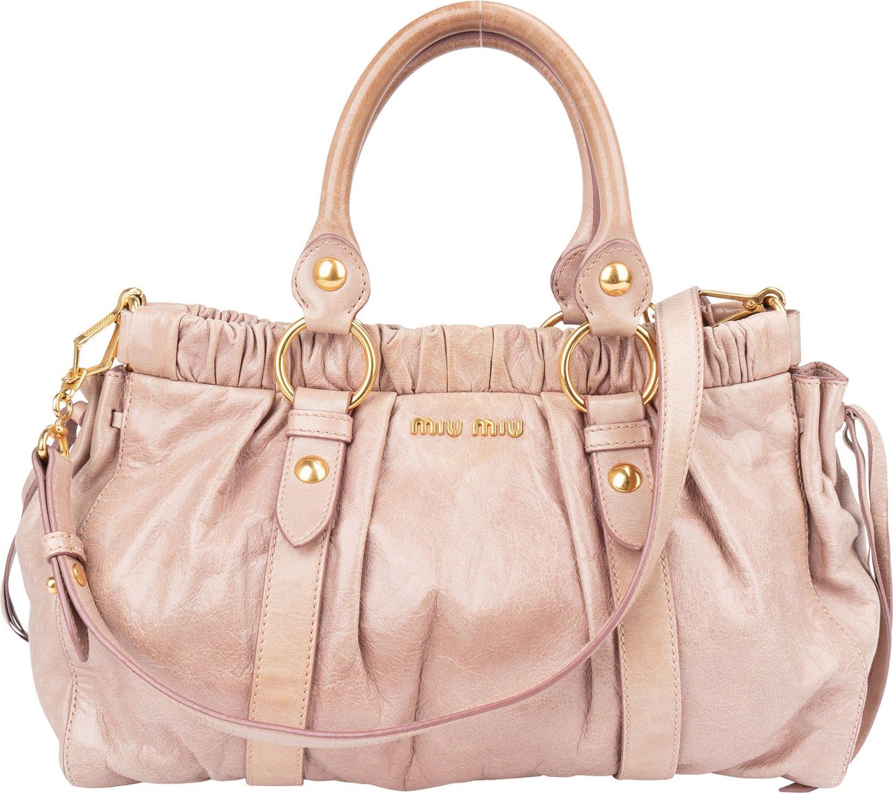 Miu Miu Miu Miu Classic Leather City Handbag Roze
