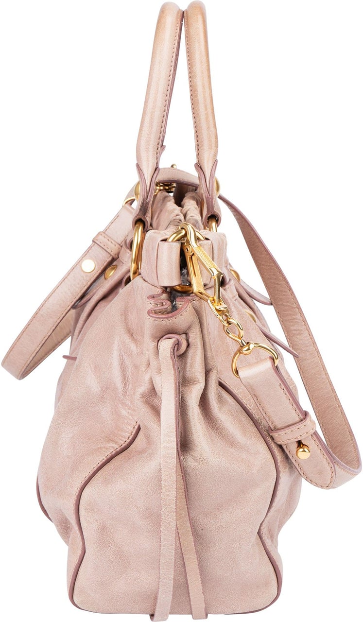 Miu Miu Miu Miu Classic Leather City Handbag Roze