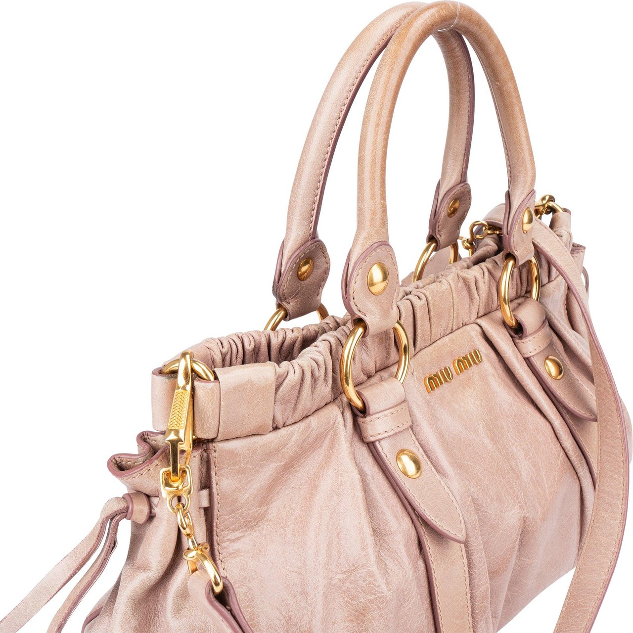 Miu Miu Miu Miu Classic Leather City Handbag Roze