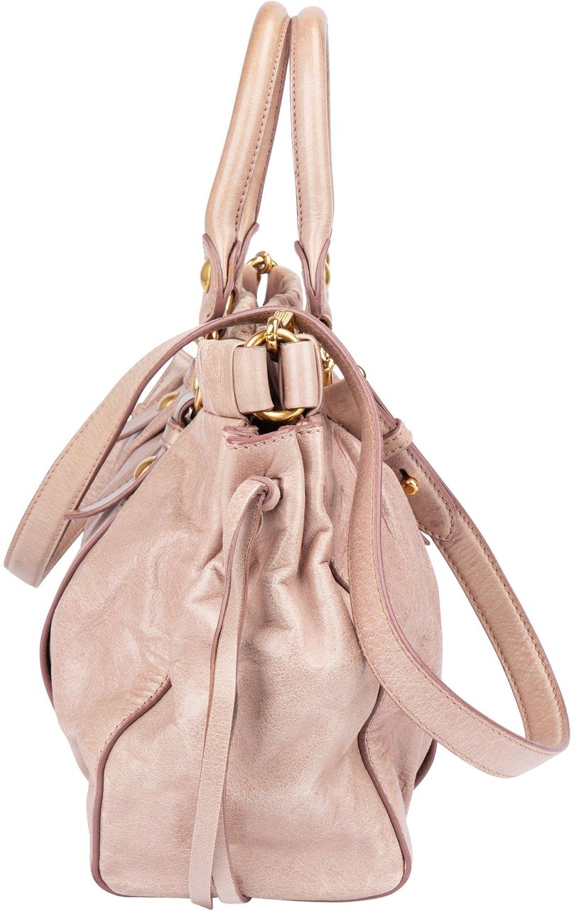 Miu Miu Miu Miu Classic Leather City Handbag Roze