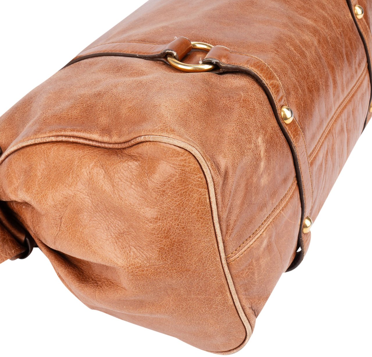 Miu Miu Miu Miu Brown Leather City Handbag Bruin