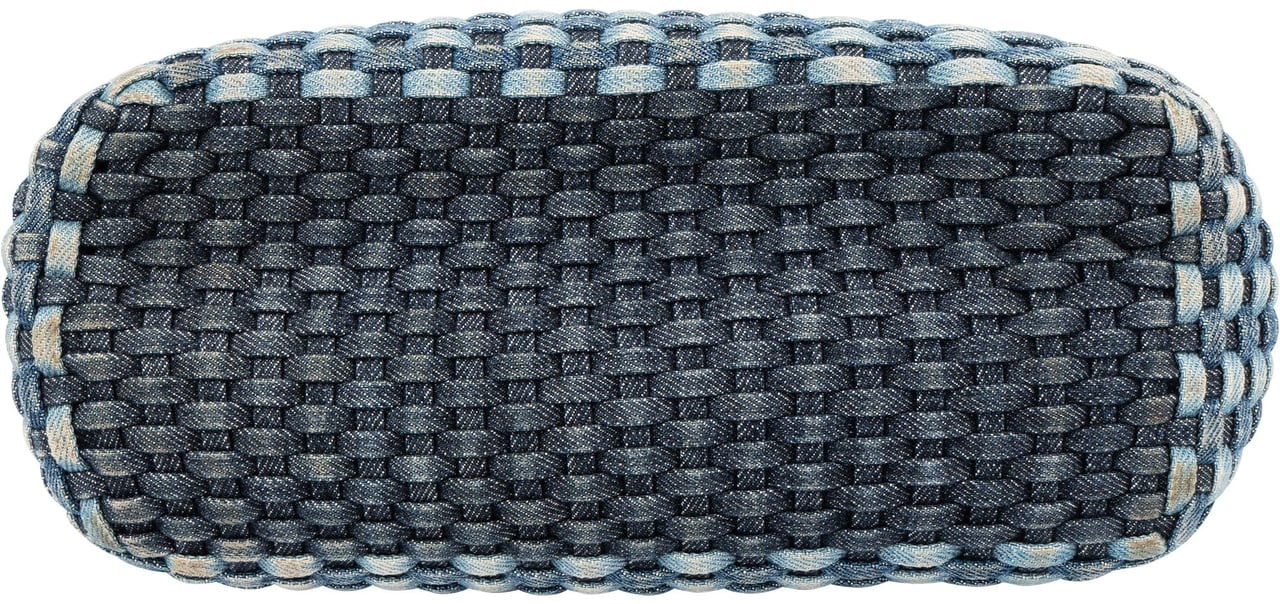 Miu Miu Miu Miu Braided Denim Bucket Handbag Blauw