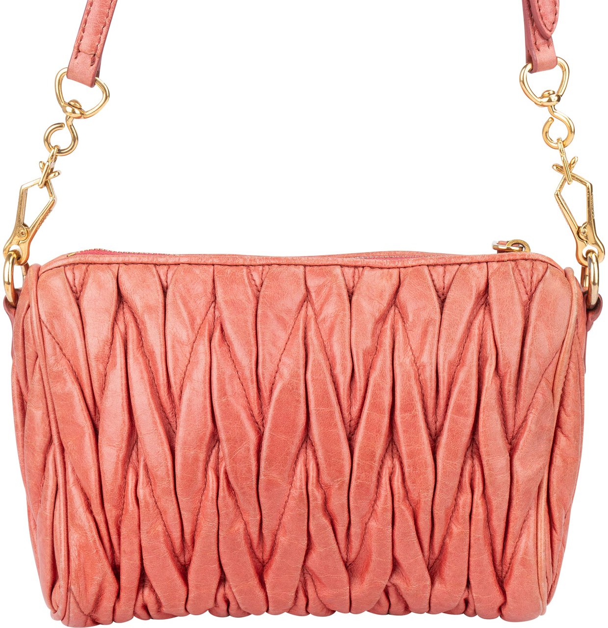 Miu Miu Miu Miu Quilted Leather City Shoulder Bag Roze