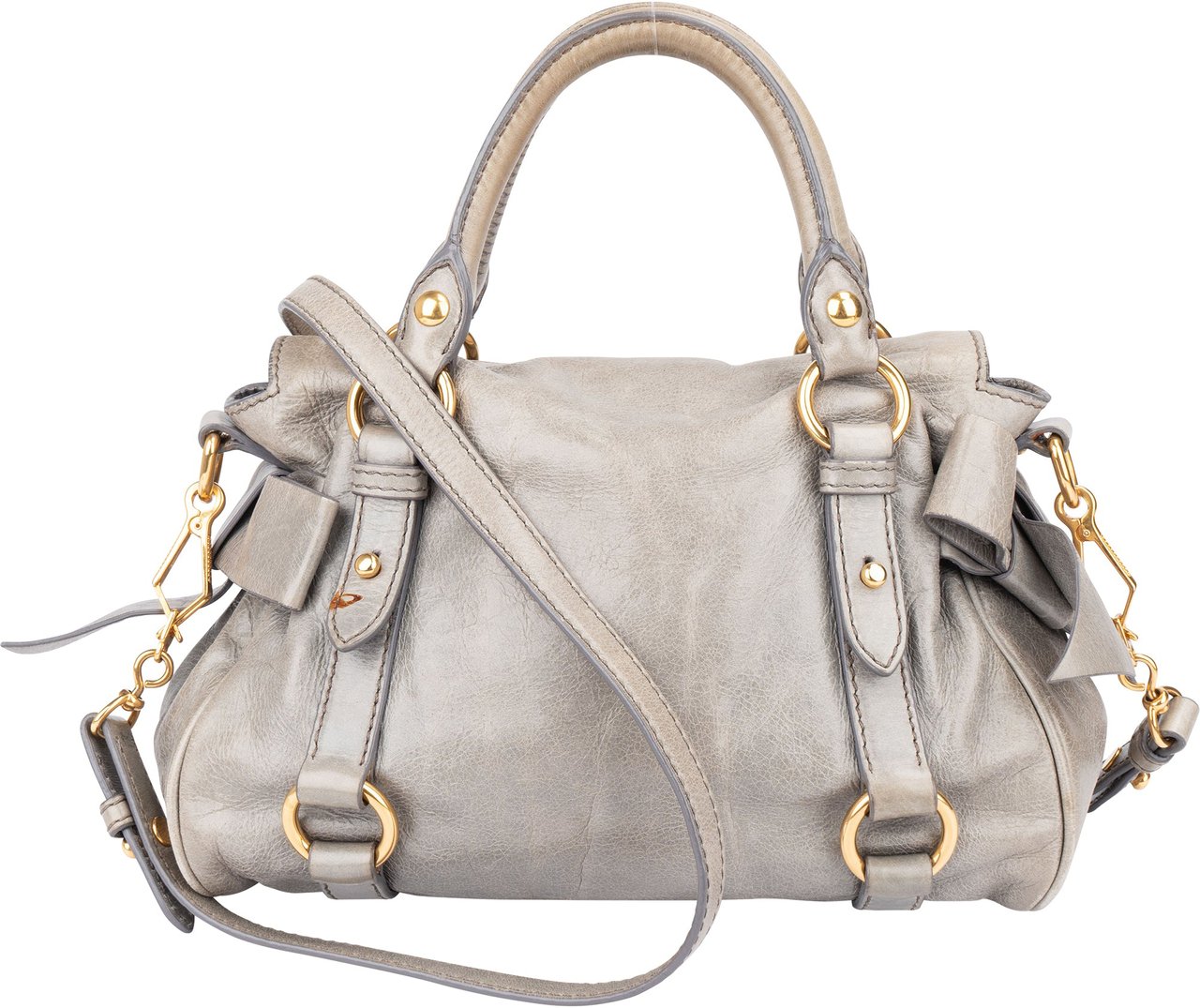 Miu Miu Miu Miu Leather City Handbag Blauw