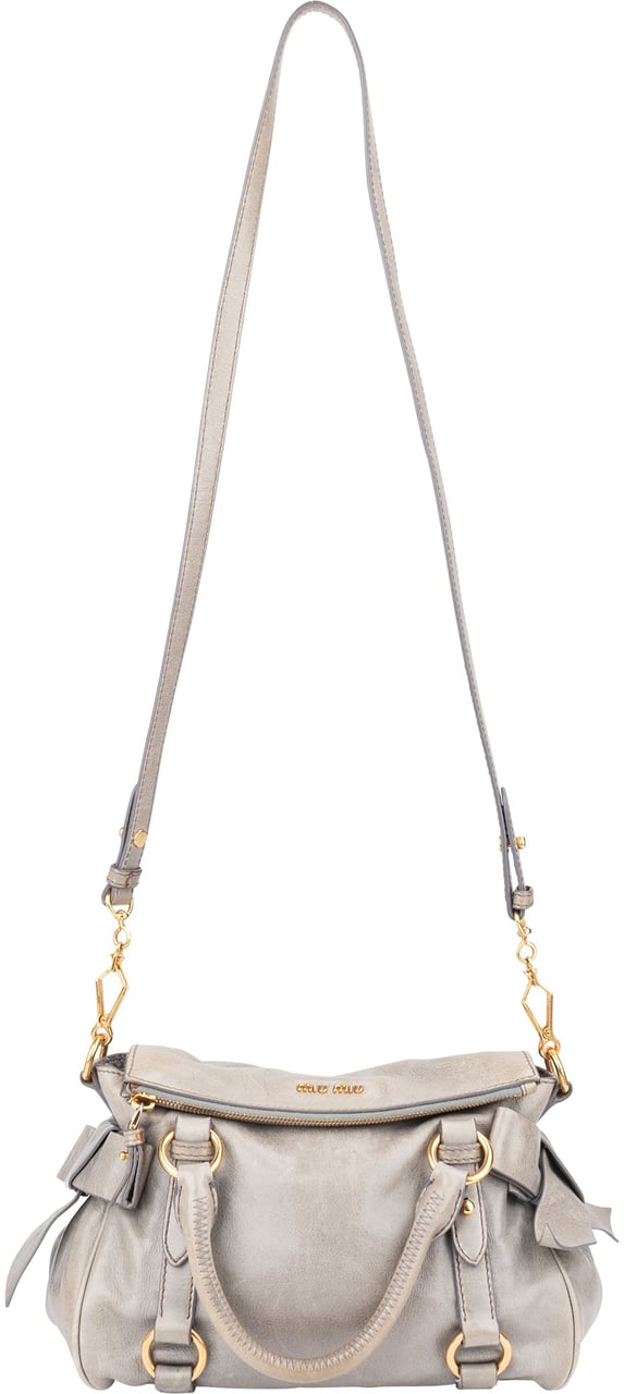 Miu Miu Miu Miu Leather City Handbag Blauw