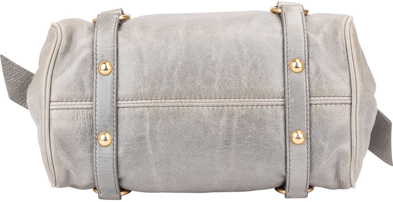 Miu Miu Miu Miu Leather City Handbag Blauw
