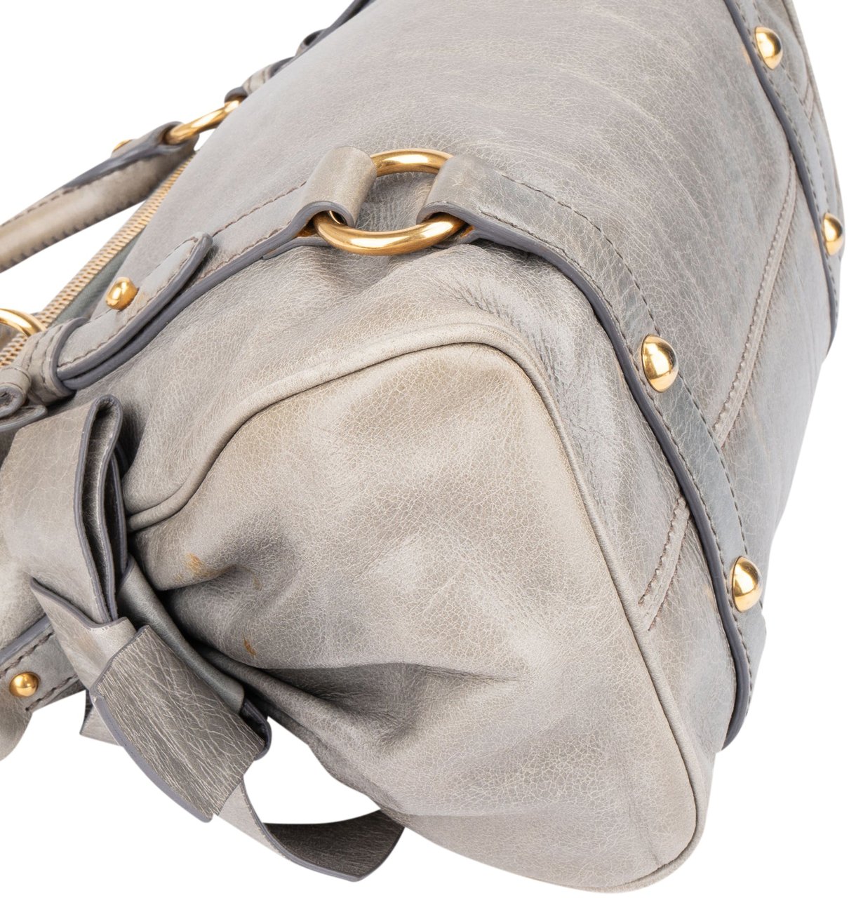 Miu Miu Miu Miu Leather City Handbag Blauw