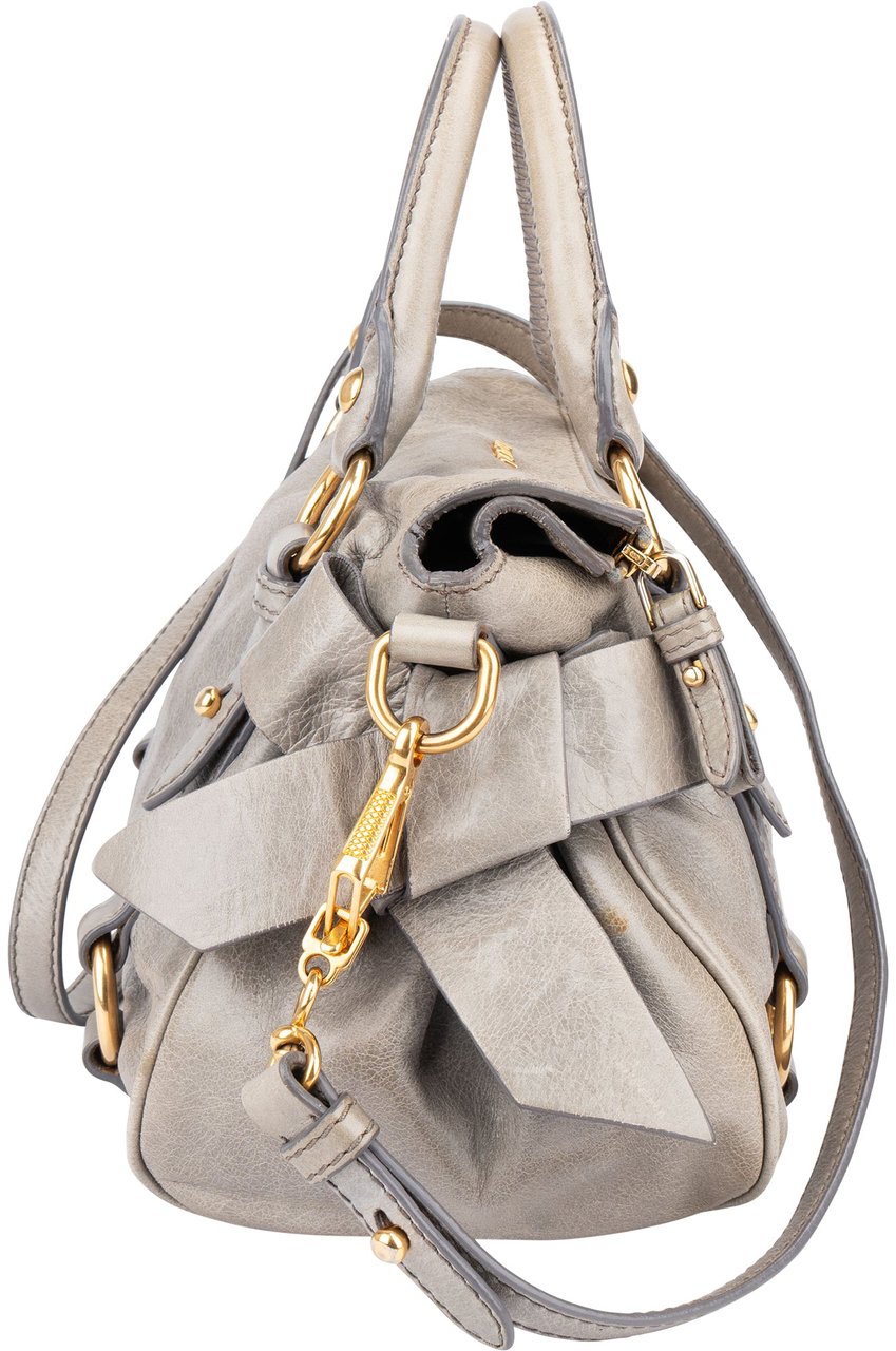 Miu Miu Miu Miu Leather City Handbag Blauw
