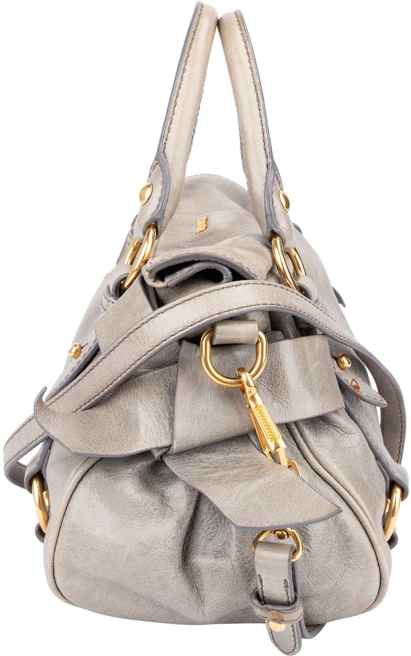 Miu Miu Miu Miu Leather City Handbag Blauw