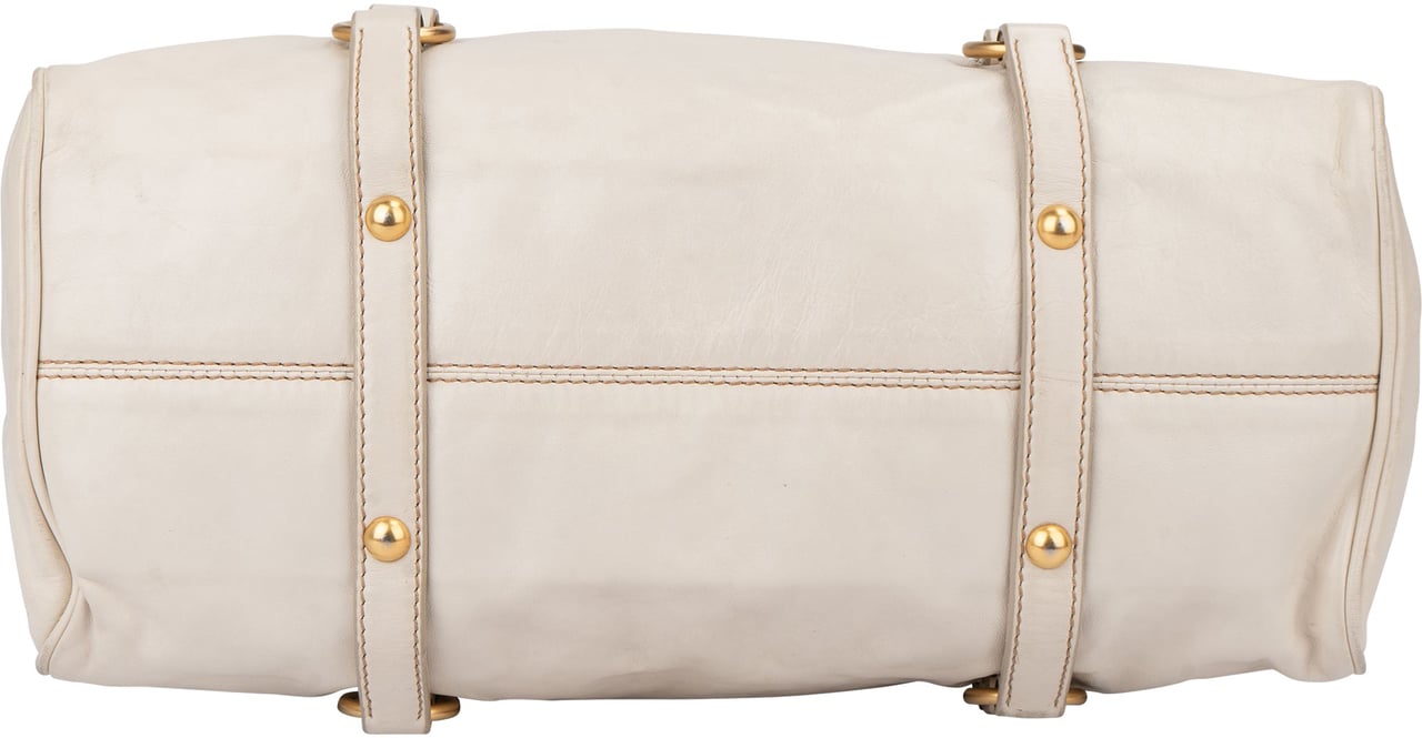 Miu Miu Miu Miu Classic Leather City Handbag Wit