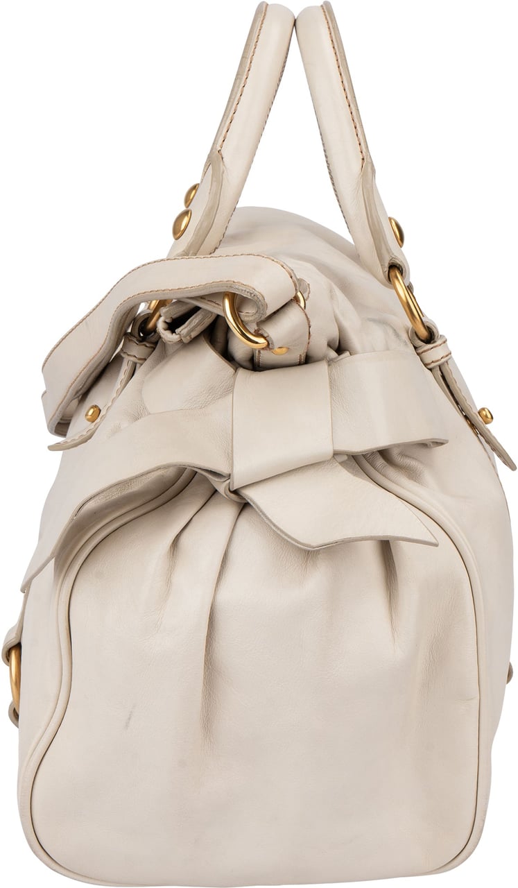 Miu Miu Miu Miu Classic Leather City Handbag Wit