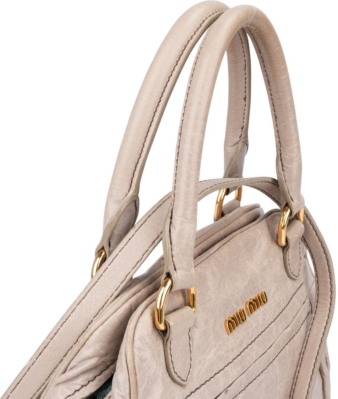 Miu Miu Miu Miu Grey Leather City Handbag Divers