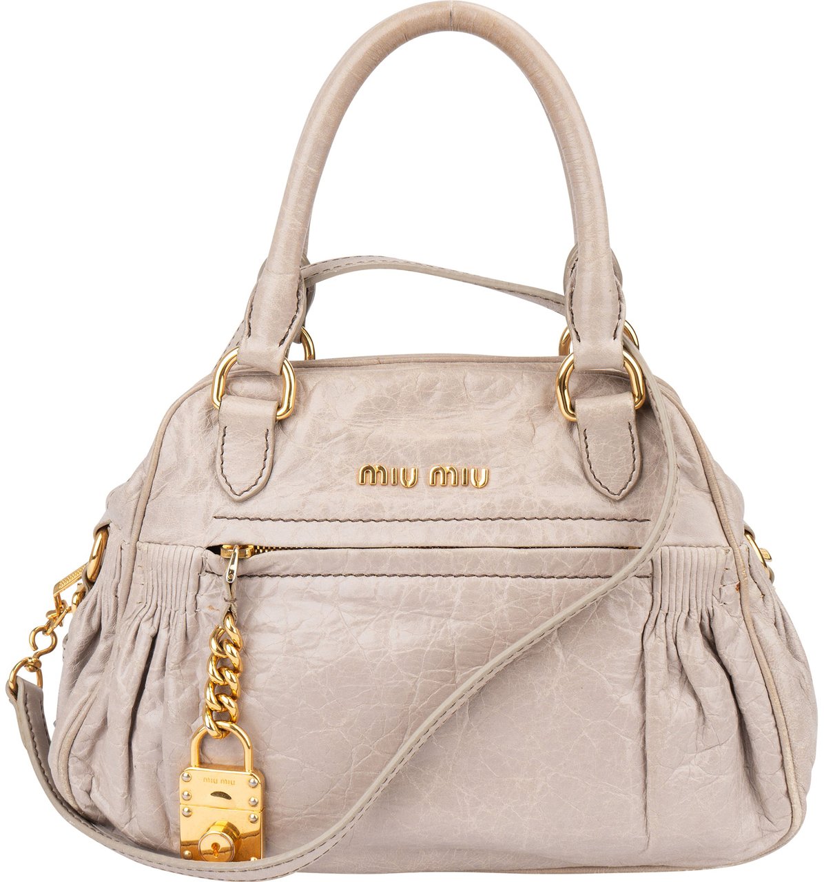 Miu Miu Miu Miu Grey Leather City Handbag Divers