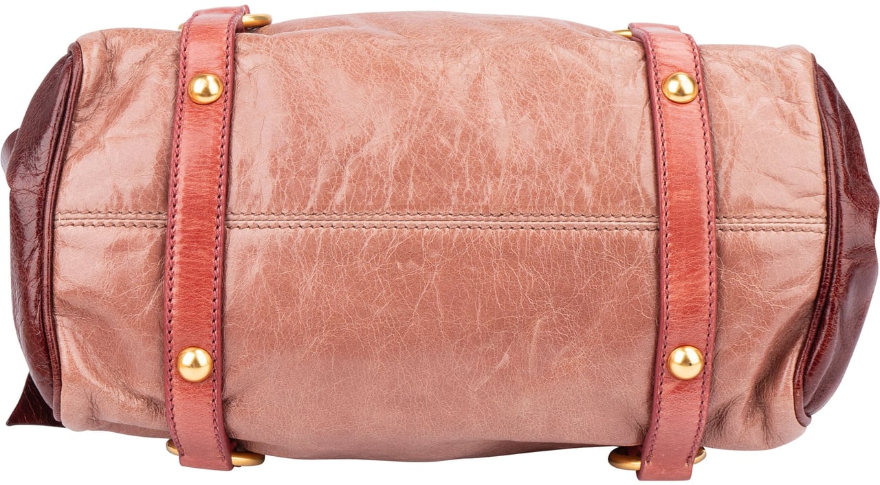 Miu Miu Miu Miu Tricolor Leather City Handbag Roze