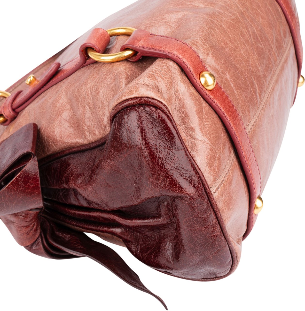 Miu Miu Miu Miu Tricolor Leather City Handbag Roze