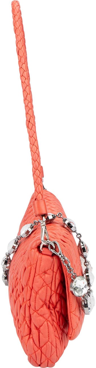 Miu Miu Miu Miu Quilted Leather Crystal Shoulder Bag Rood
