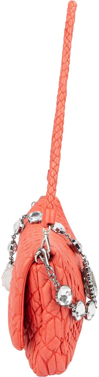 Miu Miu Miu Miu Quilted Leather Crystal Shoulder Bag Rood