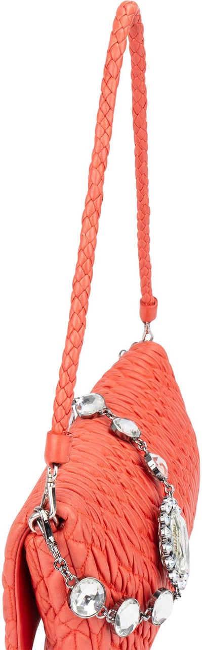 Miu Miu Miu Miu Quilted Leather Crystal Shoulder Bag Rood