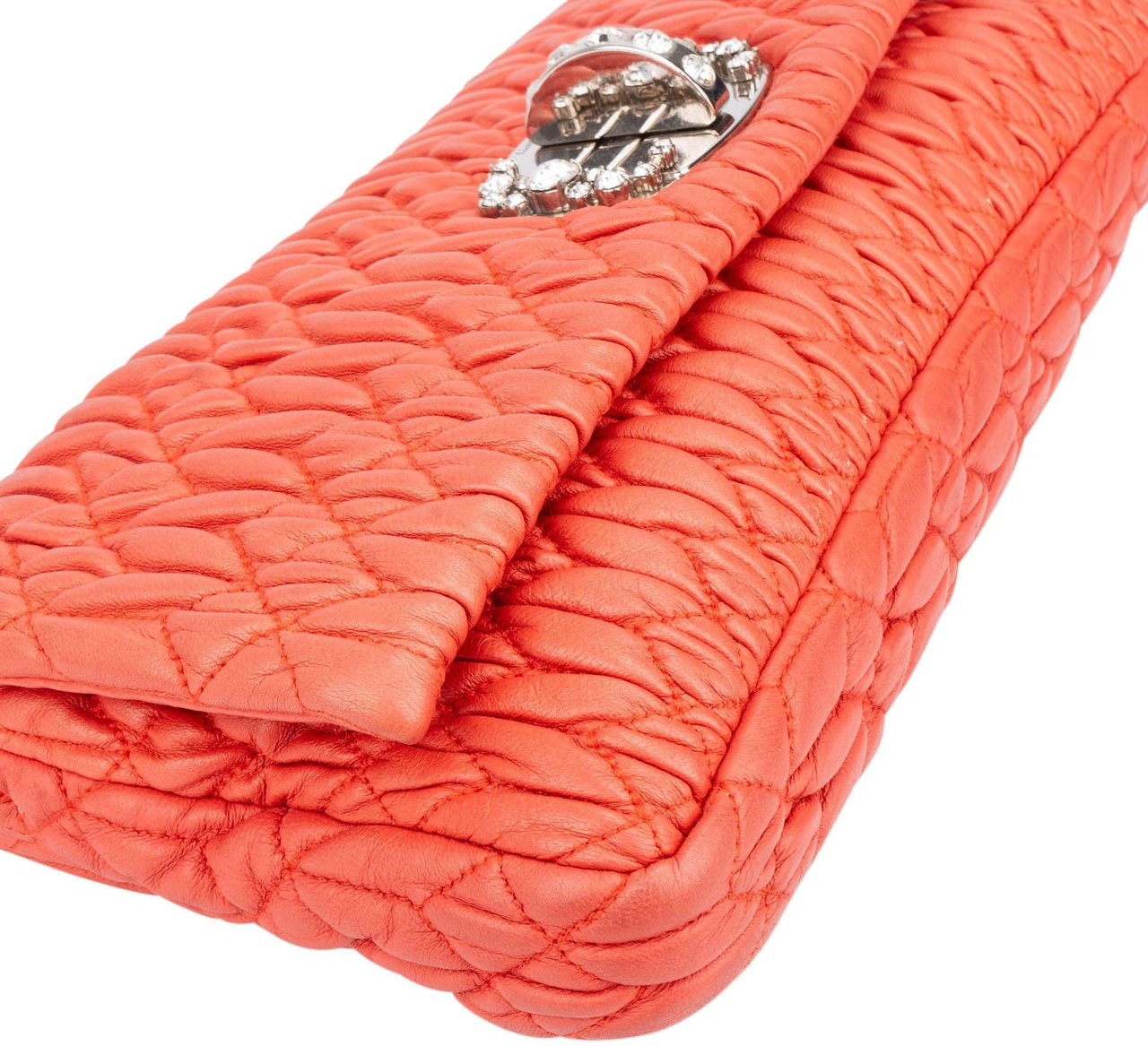 Miu Miu Miu Miu Quilted Leather Crystal Shoulder Bag Rood
