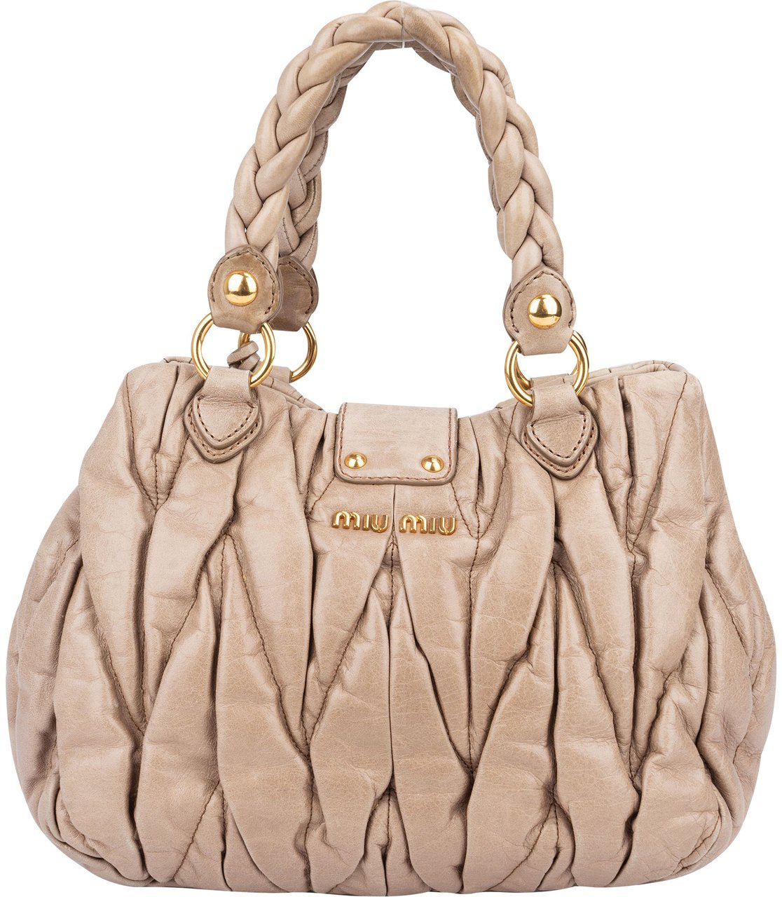 Miu Miu Miu Miu Quilted Leather City Handbag Donkergrijs