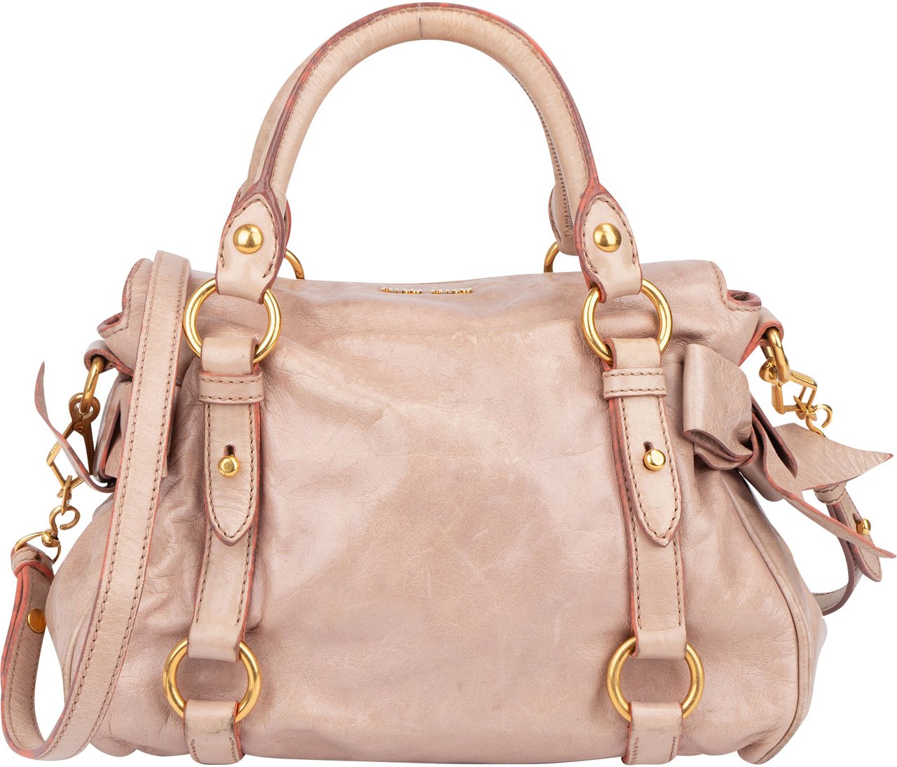 Miu Miu Miu Miu Classic Leather City Handbag Rood