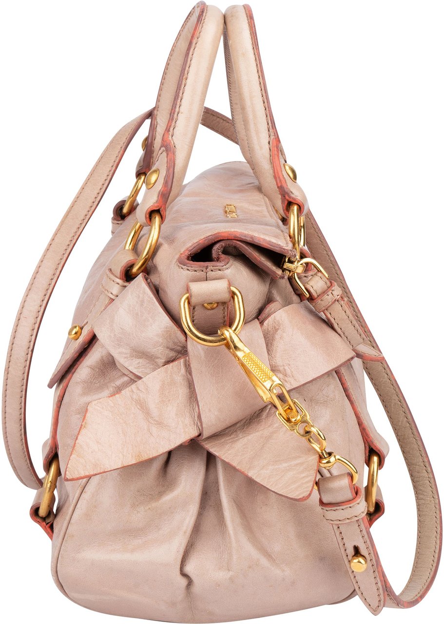 Miu Miu Miu Miu Classic Leather City Handbag Rood