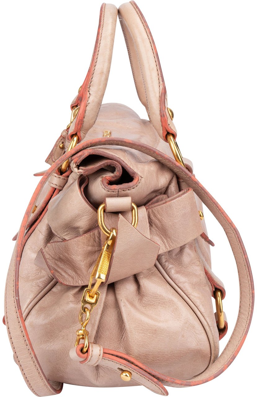 Miu Miu Miu Miu Classic Leather City Handbag Rood