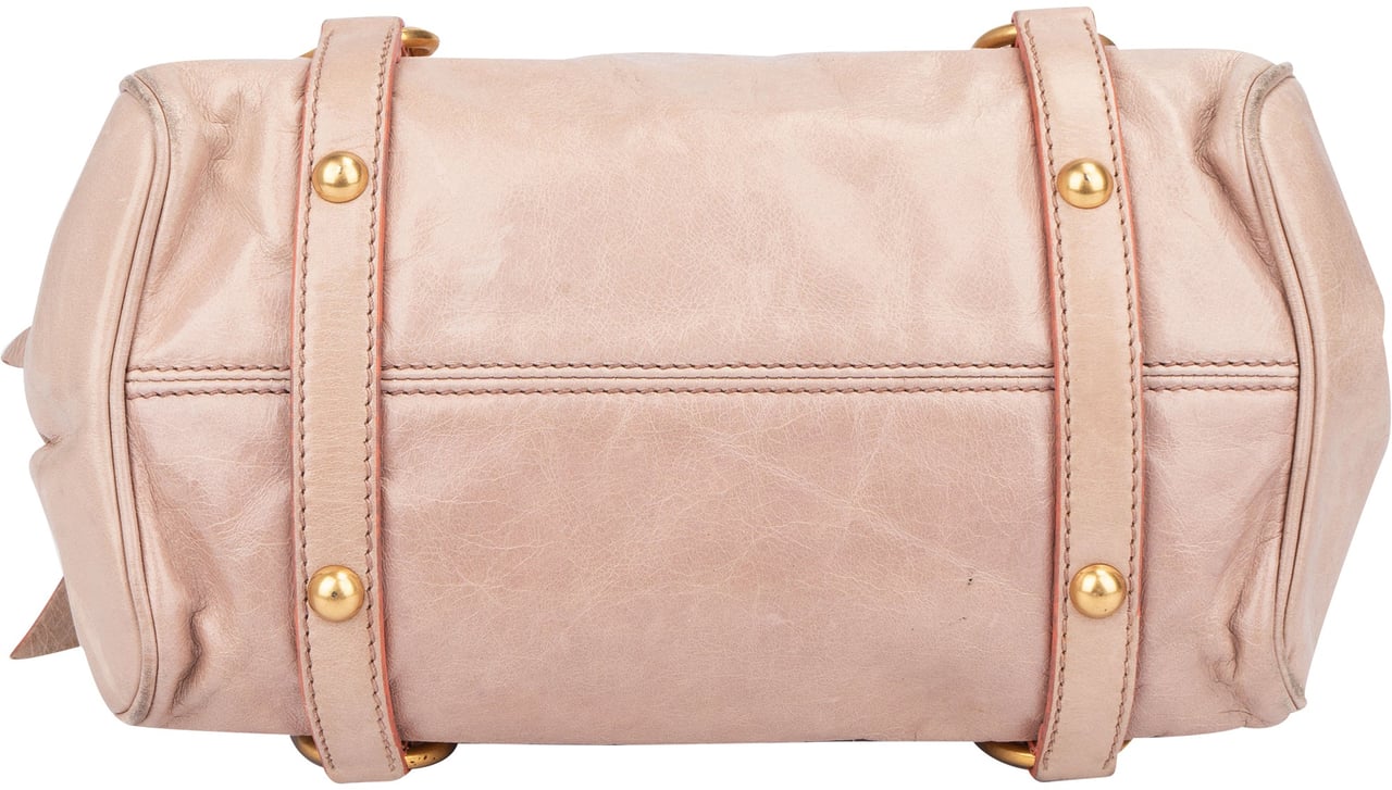 Miu Miu Miu Miu Classic Leather City Handbag Rood