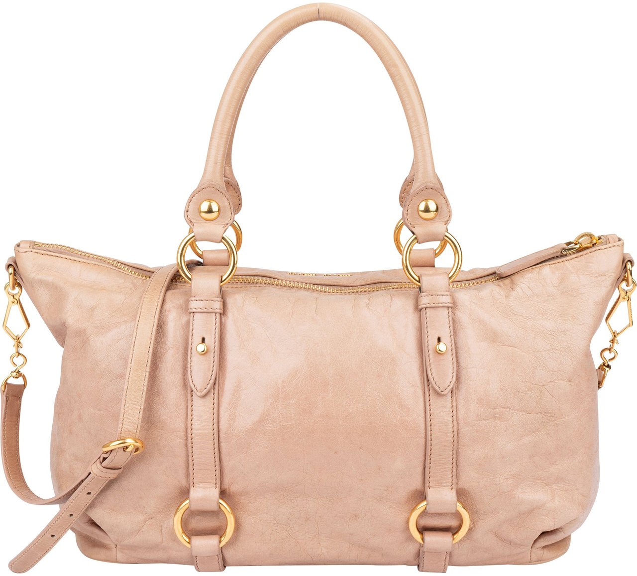 Miu Miu Miu Miu Classic Leather City Handbag Rood