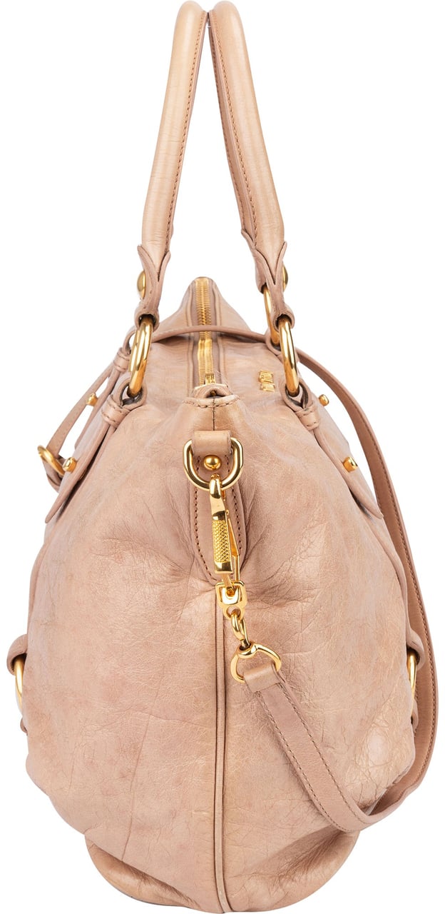 Miu Miu Miu Miu Classic Leather City Handbag Rood