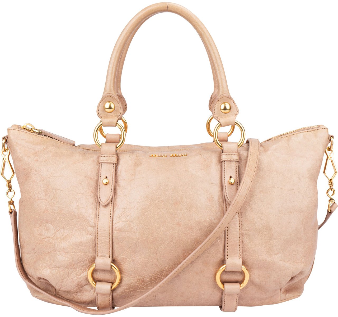 Miu Miu Miu Miu Classic Leather City Handbag Rood