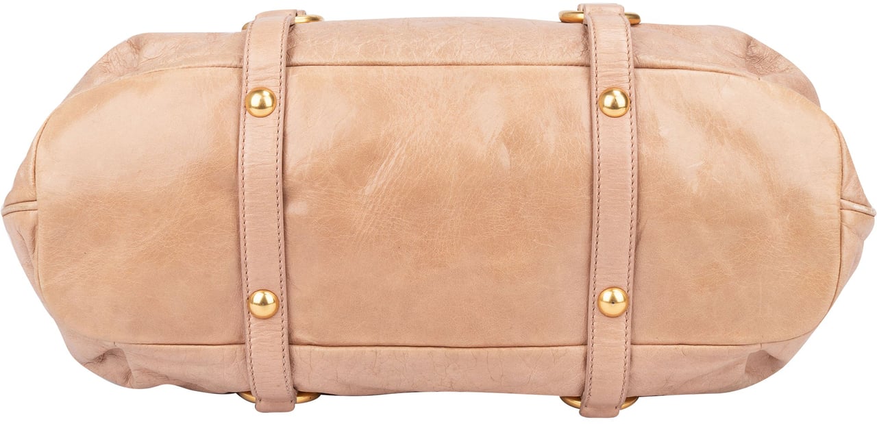 Miu Miu Miu Miu Classic Leather City Handbag Rood