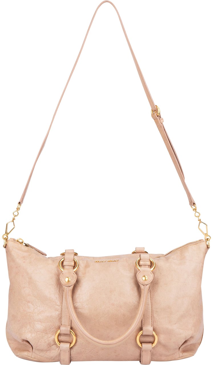 Miu Miu Miu Miu Classic Leather City Handbag Rood