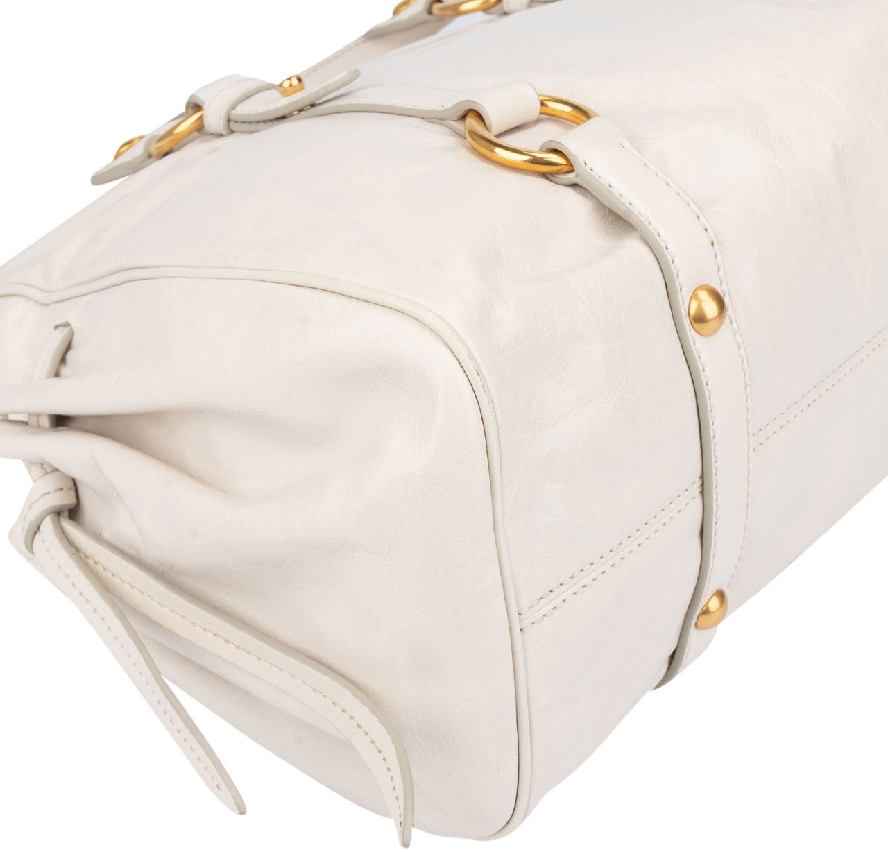Miu Miu Miu Miu Classic Leather City Handbag Wit