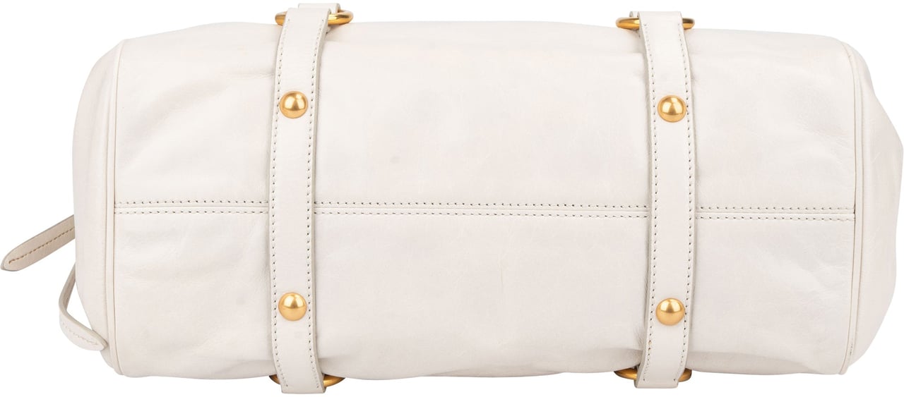 Miu Miu Miu Miu Classic Leather City Handbag Wit