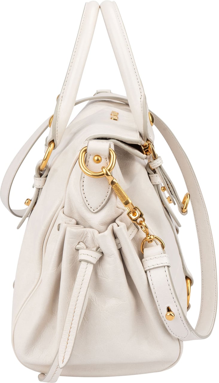 Miu Miu Miu Miu Classic Leather City Handbag Wit