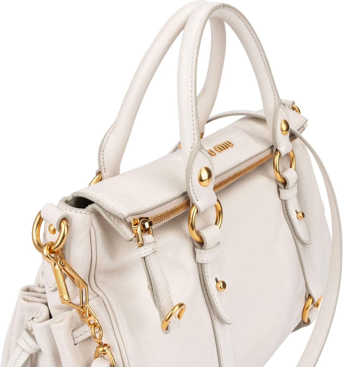 Miu Miu Miu Miu Classic Leather City Handbag Wit