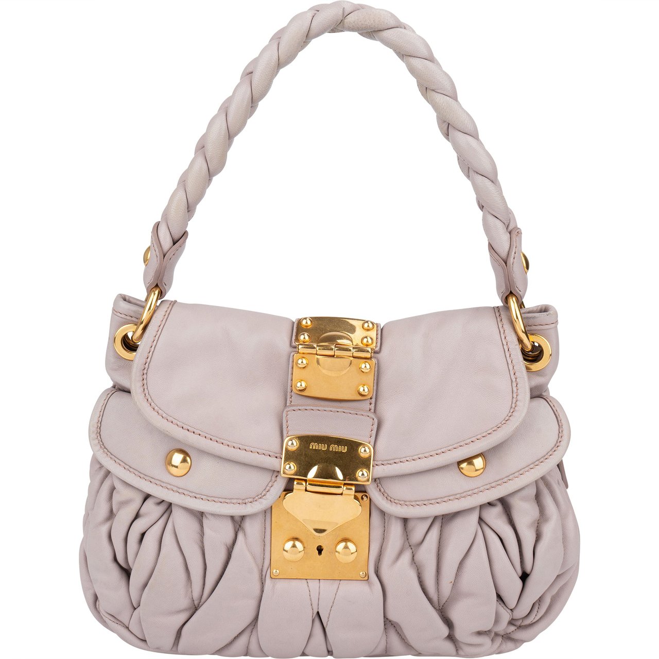 Miu Miu Miu Miu Quilted Lilac Leather City Handbag Paars