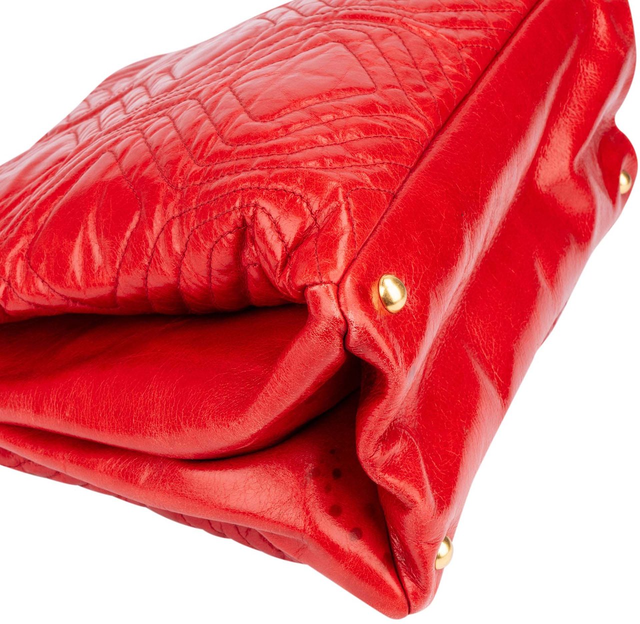 Miu Miu Quilted Leather City Handbag Rood