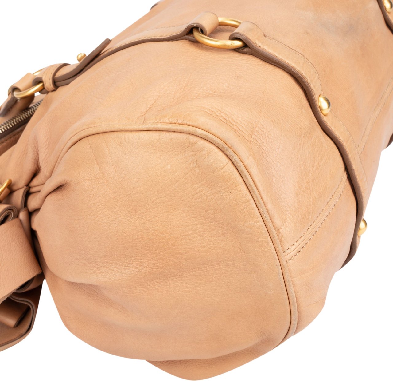 Miu Miu Miu Miu Classic Leather City Handbag Bruin