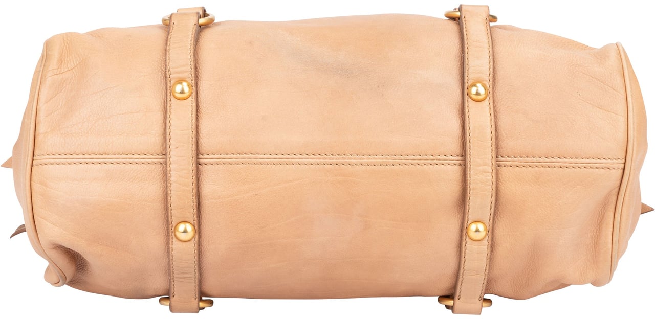 Miu Miu Miu Miu Classic Leather City Handbag Bruin