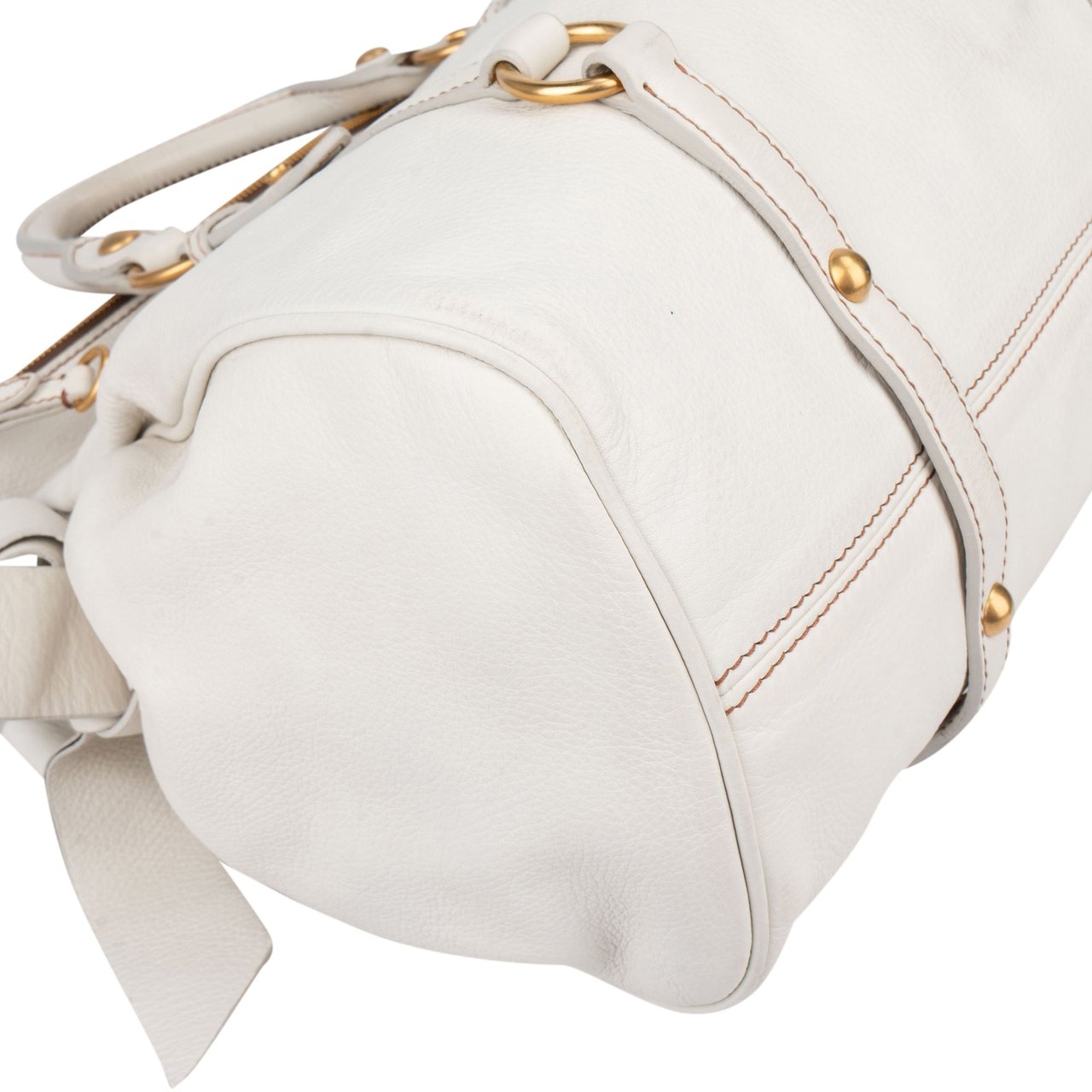 Miu Miu Miu Miu Classic Leather City Handbag Wit