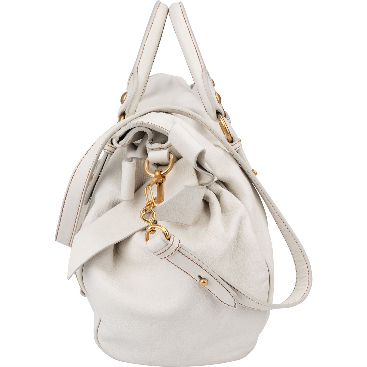 Miu Miu Miu Miu Classic Leather City Handbag Wit