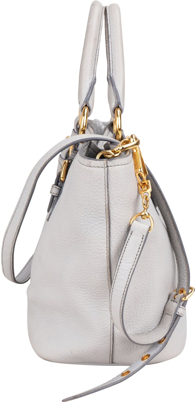 Miu Miu Grey Leather City Handbag Donkergrijs