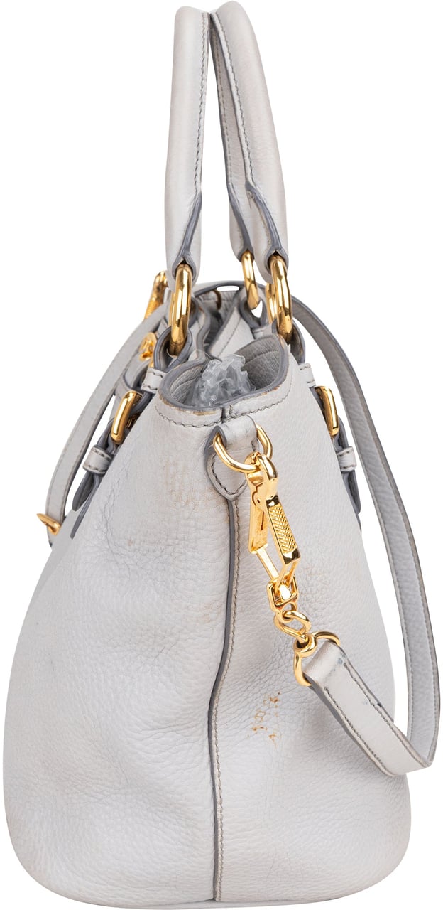 Miu Miu Grey Leather City Handbag Donkergrijs