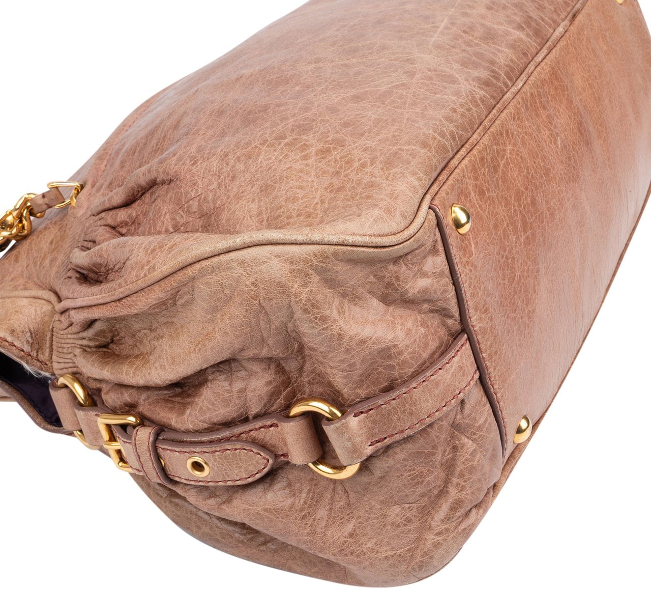 Miu Miu Miu Miu Leather Padlock Handbag Rood