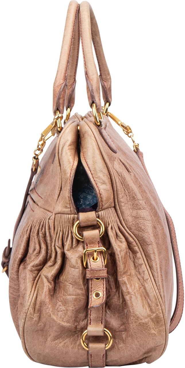 Miu Miu Miu Miu Leather Padlock Handbag Rood