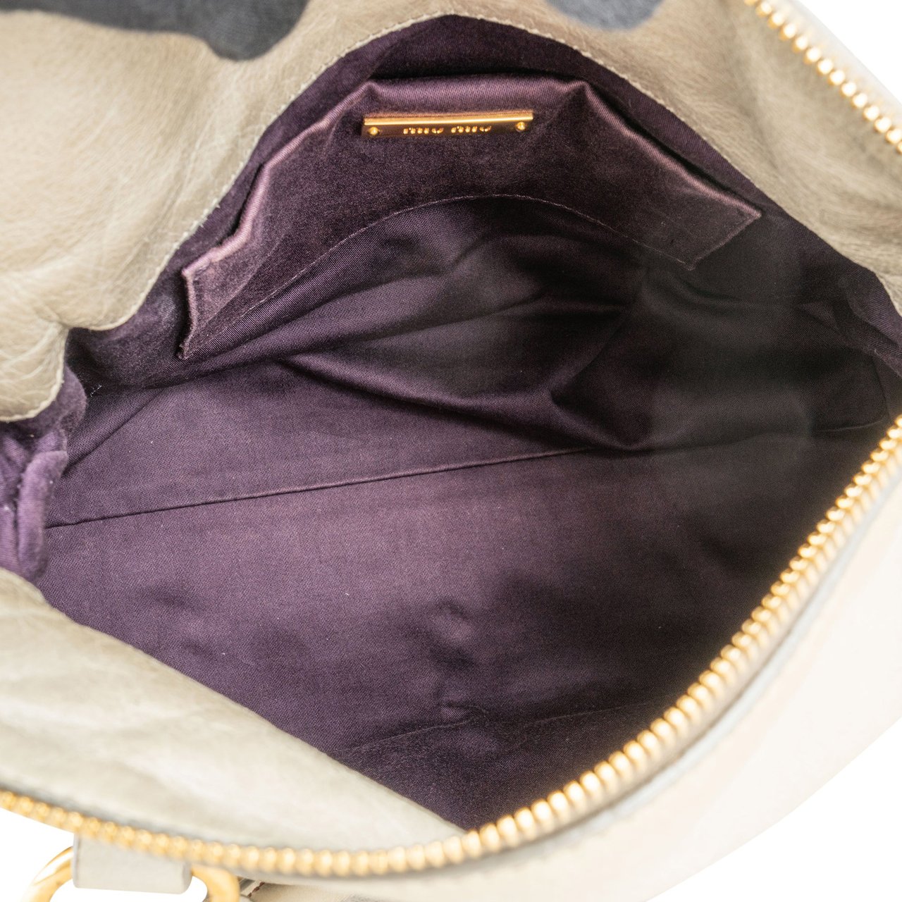 Miu Miu Miu Miu Classic Leather City Handbag Donkergrijs