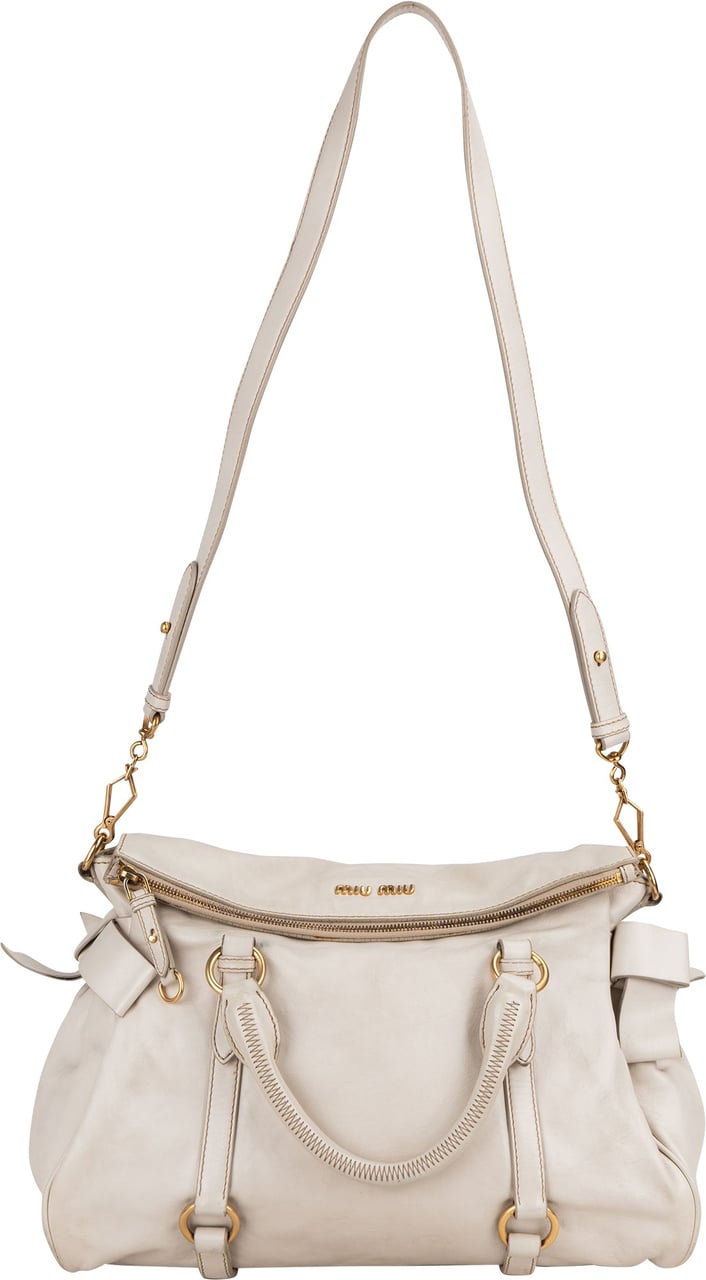 Miu Miu Miu Miu Classic Leather City Handbag Wit