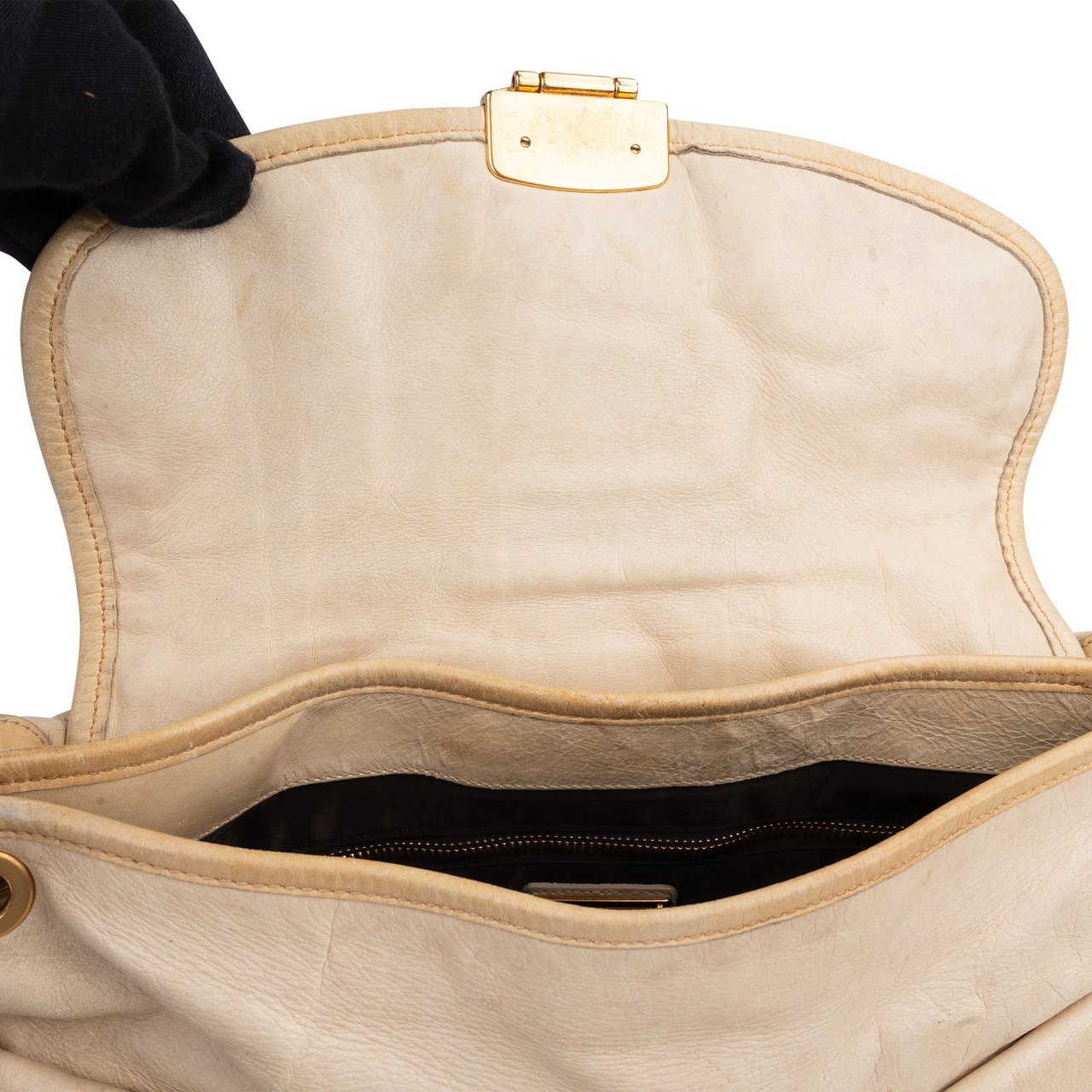 Miu Miu Miu Miu Quilted Leather City Handbag Beige